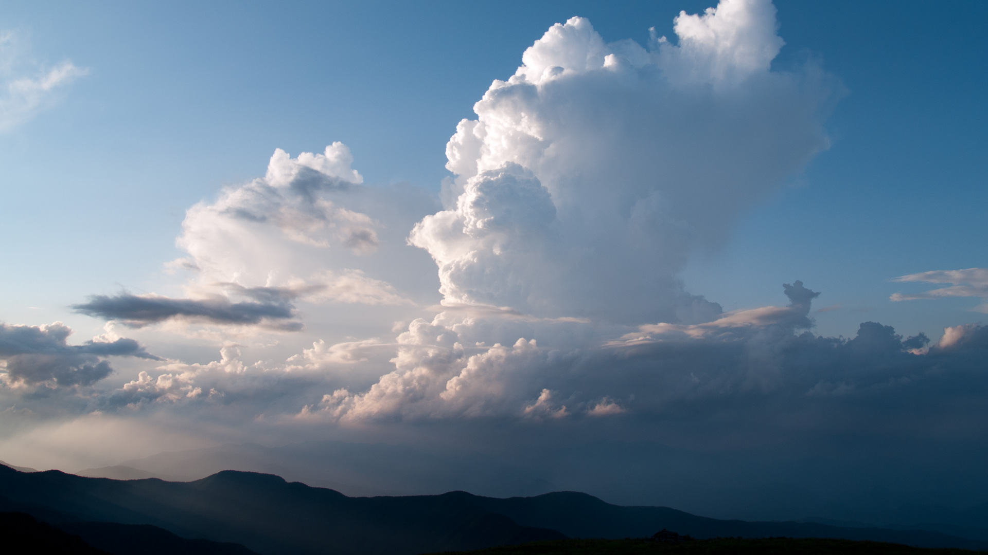 ワイド画面 19 1080 のデスクトップ壁紙 夏の雲 夕方の入道雲