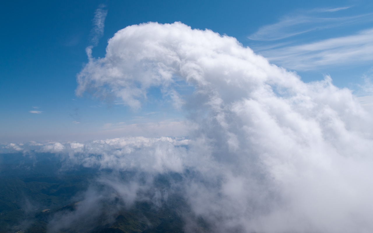 ワイド画面 1280 800 のデスクトップ壁紙 御嶽山 面白い雲 ガス