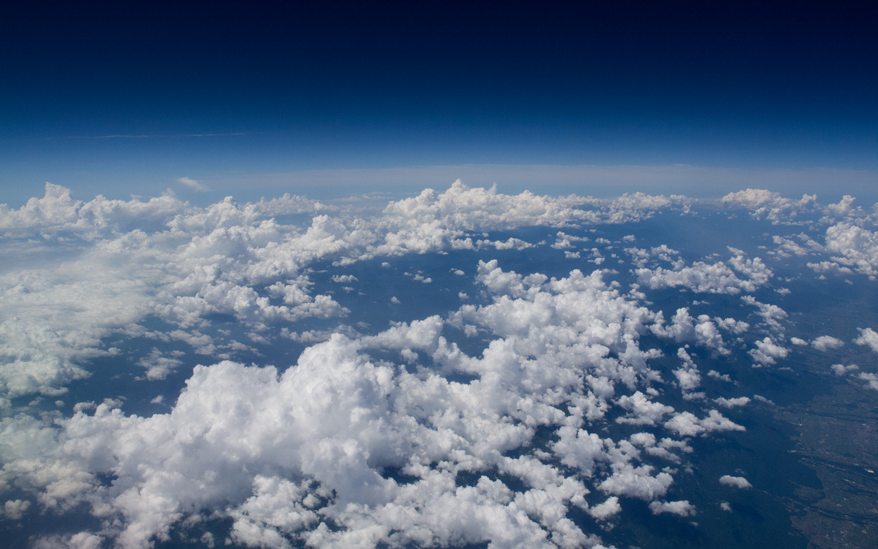 高度１万メートルから見る積乱雲のデスクトップ壁紙 ワイド画面 1280 800