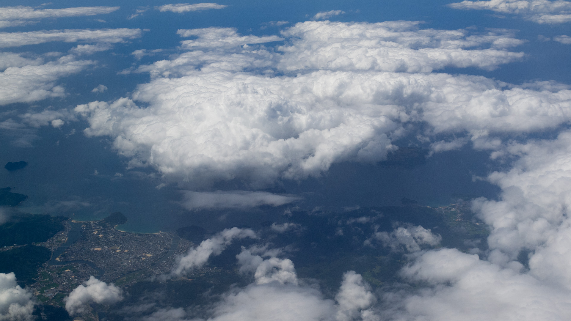 萩市 上空からの景色のデスクトップ壁紙 ワイド画面 19 1080